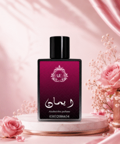 Emaan inspired by Black Opium, a warm, sweet ladies' perfume bottle