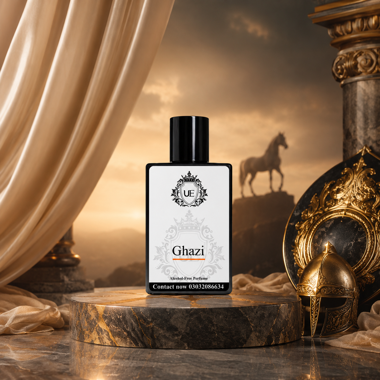 Shop Ghazi perfume inspired by Janan Ghazi for men in an elegant luxury bottle
